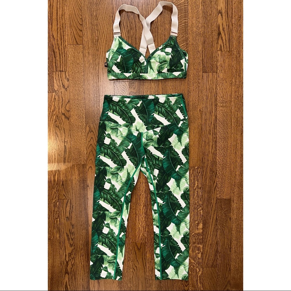 BANDIER PALM PRINT BRA & CAPRI SET